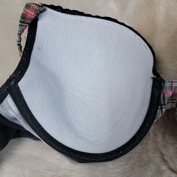 VICTORIA'S SECRET LINED PERFECT COVERAGE SCOTTISH PLAID UNDERWIRE BRA, SIZE 36C - Picture 5 of 9